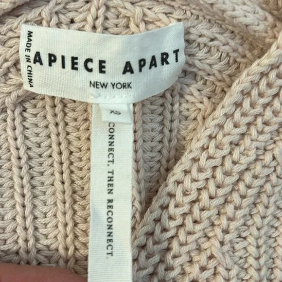 APiece Apart New York Cable Detail Cashmere/Cotton Blend Sweater - Picture 3 of 6